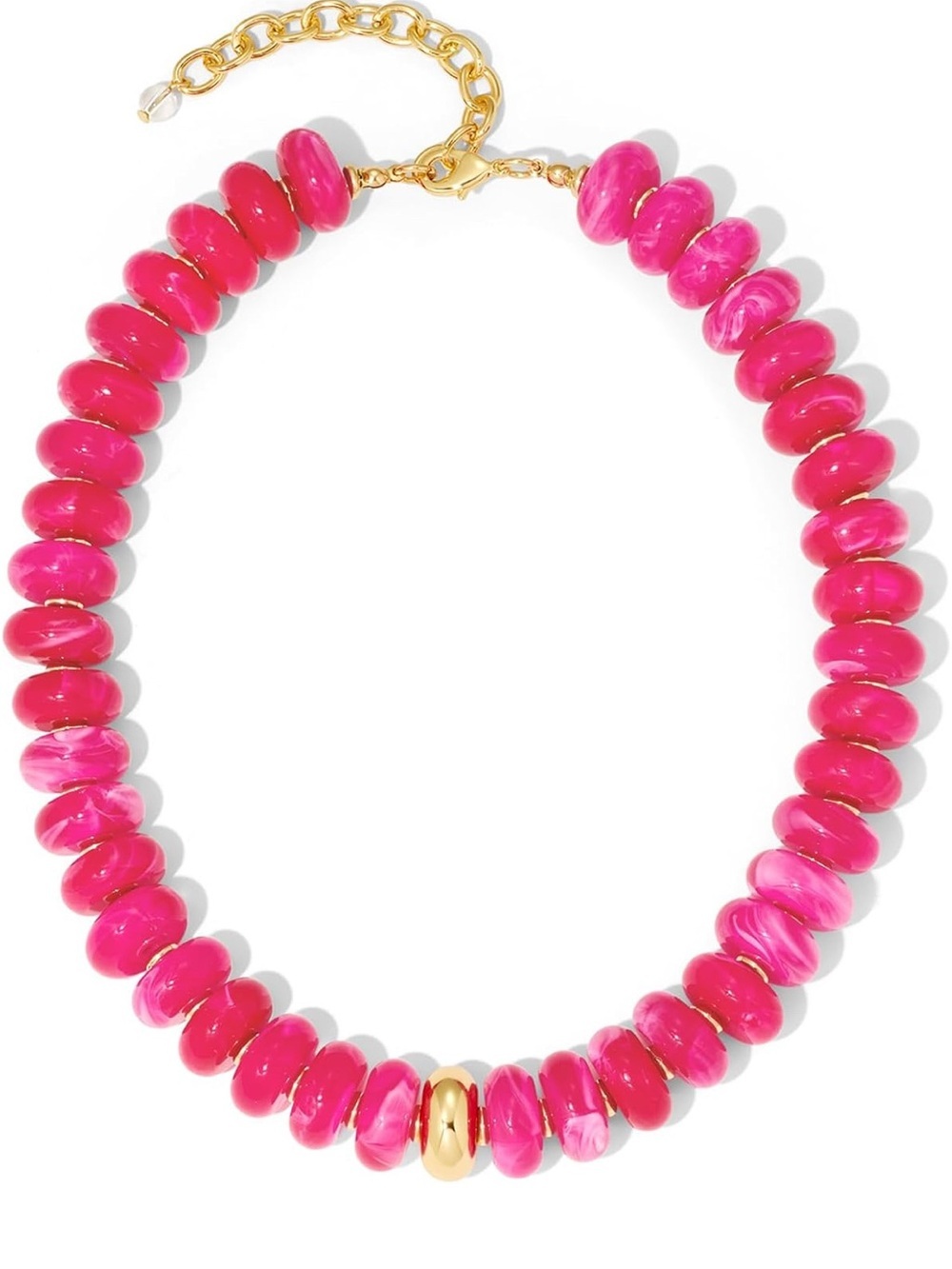 Hot Pink Beaded Necklace